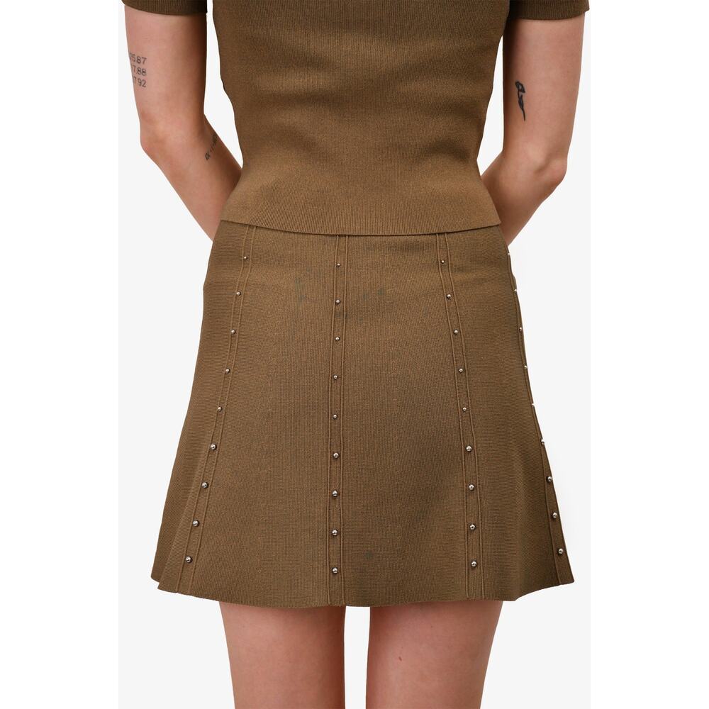 Sandro Brown Studded Skirt